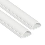 D-Line Mini Cable Trunking 2-Meter | Decorative Self-Adhesive Cable Cover | Popular Cable Management Solution | 30mm (W) x 15mm (H) – 2 x 1-Meter Lengths – White