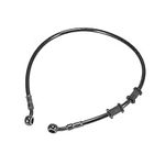 Motoforti 60cm 23.62" Motorcycle Braided Brake Clutch Oil Hoses Line Black