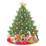 Entertaining with Caspari Oh Christmas Tree Die Cut Advent Calendar, 1-Count