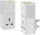 NETGEAR PLP1000-100UKS 1 Port, 1000 Mbps, 1 Gigabit Port Powerline Adapter with Extra outlet - Pack of 2