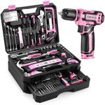 Pink Tool Kit Box Drill Set：DEKOPRO