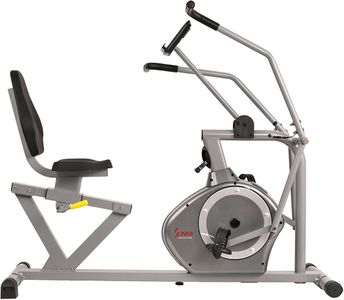 Sunny Health & Fitness Magnetic Recumbent Exercise Bike – 160kg Capacity, Arm Exercisers, Pulse Monitor