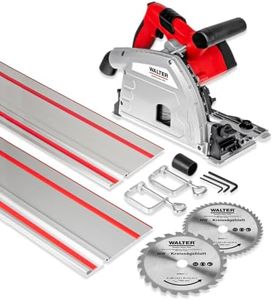WALTER Tauchsäge 1200W – Präzise und Tiefe Schnitte bis 56mm, Kipp- und Absenkbarer Motor, Inklusive Führungsschienen und Zubehör, Ideal für Filigrane Zuschnitte