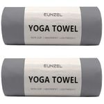 2 Pack Hot Yoga Towel Non Slip Yoga Mat Towel Non-Slip Sweat Absorbent Microfiber Towel for Hot Yoga, Pilates and Workout 72" x 26.5", Grey