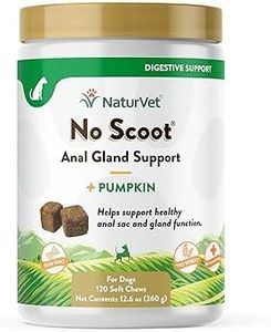 NaturVet - No Scoot for Dogs - 120 Soft Chews - Plus Pumpkin - Supports Healthy Gland & Bowel Function - Enhanced with Beet Pulp & Psyllium Husk