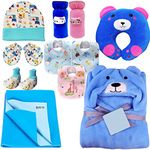 First Kick New Born Baby Gift Set Combo Pack for Baby Boys and Baby Girls Pack of 11 Pcs,Blue