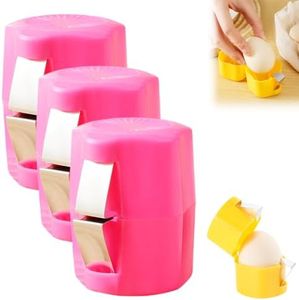 Egg Shell Opener, 2026 Upgraded Egg Peeler Tool for Hard Boiled Eggs, Egg Cracker Tool for Raw Eggs, Stainless Steel Separator Handheld Kitchen Gadgets, Quick Clean Crack Egg Opener (3, Pink)