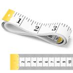 Bedzzatore White Measuring Tape 150cm - Dual Scale Body Measuring Tape Ruler for Weight Loss, Tailoring, Tape Measure with Inches, Centimeters, All-Purpose White Measuring Tape