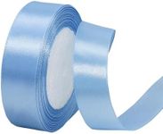 1 Inch x 25yds Double Face Satin Ribbon, Thin Solid Color Satin Ribbon for Gift Wrapping, Crafts, Hair Bows Making, Floral Bouquets, Christmas，Wedding Party Decoration, Sewing, Invitation Cards. (Blue)