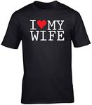 Hippowarehouse I Love My Wife unisex short sleeve t-shirt (Specific size guide in description) Black