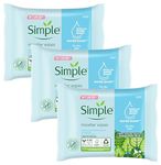 Simple Kind to Skin hypoallergenic Micellar Biodegradable Cleansing Wipes for sensitive skin 20 wipes (Pack of 3)