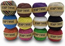 Bean Products Hemp Twine - High Tensile Strength and Durable - Made with 100% Hemp - Perfect for Jewelry, Arts & Crafts, Decoration, Cooking - 1MM, 100G/430 Ft. - 20 lb. Test Strength - 12 Pack