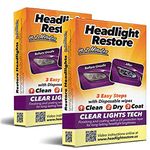 Headlight Restorer Kit, Easy 3-Step Process Car Headlight Restoration Kit - Headlight Cleaner and protective Wipes (2)