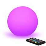 Mr.Go 6-inch RGB Color-Changing LED Ball Light Globe Orb Light w/Remote, Rechargeable Mood Lamp Kids Night Light, Dimmable 16 Colors & 4 Modes, Home Bedroom Patio Pool Party Decorative Lighting