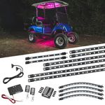 LEDGlow 12pc Million Color LED Golf Cart Underglow Accent Neon Lighting Kit with Canopy, Wheel Well & Interior Lights for EZGO Yamaha Club Car - Fits Electric & Gas Golf Carts - Water Resistant