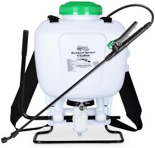 4-Gallon Backpack Sprayer with Padded Shoulder Strap for Pests & Weeds, Watering Garden, and Spraying Plants, in Translucent White by RealWork