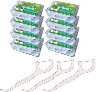 400pcs SHINEMOON Dental Floss Picks,Travel Pack, Glides Easy Between Teeth, Flosser Helps Prevent Tooth Decay & Gum Disease, Easy Grip Handle, Pack in Little Case (8-Boxes)
