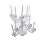 West5Products Posh Candelabra Style Ornate Cake Candle Holder & Candles - White