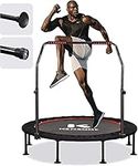 KENSONE 48" Mini Trampoline for Adults Kids Foldable Fitness Exercise Rebounder for Indoor Outdoor Use with Adjustable Foam Handle, Max Load 450 lbs