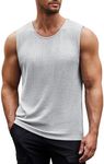 COOFANDY Muscle Tank Tops Casual Wear for Men Sleeveless T Shirts Casual Slim Fit Tight T Shirt Light Grey