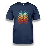 Vintage Bike T-Shirt Vintage Bike Cycling Road Bike Racing Bicycle Cyclist T-Shirt for Men Women, Navy, X-Large