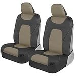 Motor Trend AquaShield Car Seat Covers for Front Seats, Beige – Two-Tone Waterproof Seat Covers for Cars, Neoprene, Interior Covers for Auto Truck Van SUV