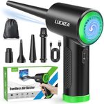 Electric Compressed Air Duster Cleaner for PC - 3-Gear Adjustable Mini Blower with LED Light for Laptop, Keyboard, Electronics, Home Cleaning, Alternative to Canned Air Duster