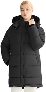 Orolay Winter Coats for Women Long Puffer Coat Waterproof Parka Warm Jacket Hooded with Pockets, Black, 3X-Large