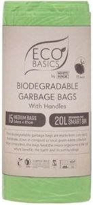 Eco Basics 20L Medium Biodegradable Garbage Bags Waste Storage Container Green