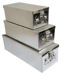 Jayco Stainless Steel Locker /Jewellery Boxes/Cash Peti Set (8, 10, 12, Silver)-Pack of 3