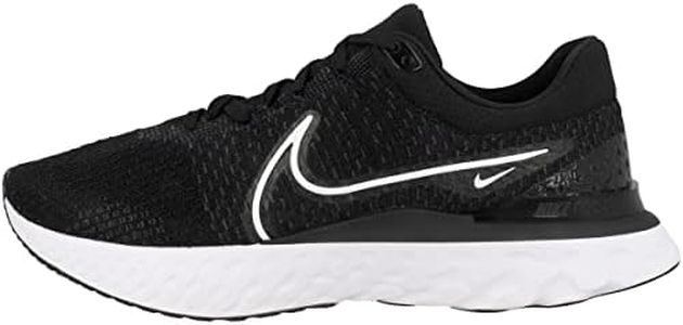 NIKE Men's React Infinity Run Flyknit 3 Sneaker, Black White, 9 UK