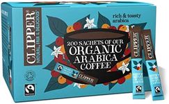 Clipper Organic Medium Roast Arabica Coffee | 200 Sachets | Individually Wrapped Instant Coffee | Gourmet Coffee | Sustainable Fairtrade Coffee by Clipper Teas | Ethically Sourced Eco Conscious - Blue