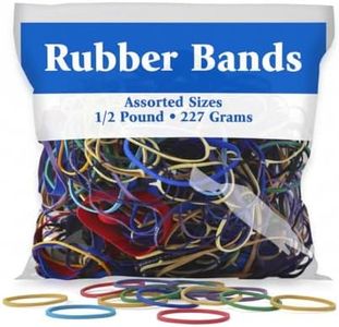BAZIC 465 Multicolor Rubber Bands for School, Home, or Office (Assorted Dimensions 227g/0.5 lbs)