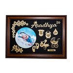 DEEP PRINT Personalize New Born Baby Wooden Photo Frame 14 x 10 Inches Glass Covered