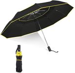 62 Inch Automatic Golf Umbrella for Rain, Kalolary Extra Large Inverted Umbrella UPF 50+ Compact Umbrella Double Canopy Travel Folding Umbrella Oversize Rain Umbrella for Women Men Home Family (Black)