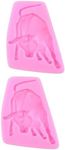 Abaodam 2 Pcs Bull Fondant Mould An