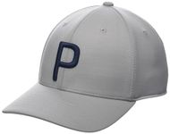 pumagolf Men's P Cap, Ash Gray-Navy Blazer, One Size