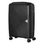 WENGER Polypropylene, Ultra-Lite Medium Hardside Check-In Luggage, 60 Liters, Black, 612721, Travel 4 Wheels Suitcase With Spinner Wheels, Swiss Designed, 68 Centimeters