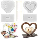 2 Set 3D Photo Frame Resin Molds, FineGood Heart Shape Silicone Molds for Resin, DIY Personalised Picture Frame Epoxy Resin Moulds Art Craft for Wedding Home Decor