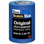 ScotchBlue Original Painter's Tape, Multi-Surface, 24 mm (6 Rolls) - 2090, 2090-24EP6