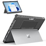 MoKo Case Fits Microsoft Surface Pro 8 13" Touchscreen 2021 Release Tablet, All-in-One Protective Rugged Cover Case with Hand Strap, Compatible with Type Cover Keyboard, Dark Gray