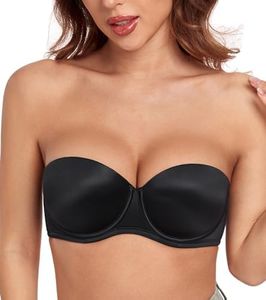 HACI Full Coverage Strapless Everyday Bra, Black, 36D