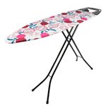 Beldray LA031282POM2EU7 Easy Glide Ironing Board - Foldable, Adjustable Iron Rest, 7 Heights, Thick Underlay for Smooth Pressing, Heat Reflective Cover, Hanging Slots, 122 x 38 cm, Pomegranate Print