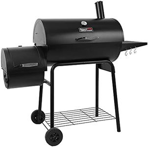 Royal Gourmet CC1830R 30-Inch Barrel Charcoal Grill with Offset Smoker, 811 Square Inches Cooking Area in Total for Outdoor Garden Patio and Backyard Cooking, Black