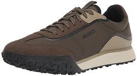 Hugo Men's Colorblock Contrast Logo Lace Up Sneakers, Basil, 13