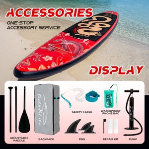 FEATH-R-LITE 11' Inflatable Stand Up Paddle Board Set – Ultra-Light SUP with Paddle, Pump, Backpack, Leash, Waterproof Bag