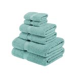 Superior Egyptian Cotton 800 GSM Towel Set, includes 2 Bath Towels, 2 Hand Towels, 2 Face Towels, Luxury Plush Bathroom Essentials, Ultra Thick, Spa, Shower, Guest Bath, Apartment, Home, Turquoise