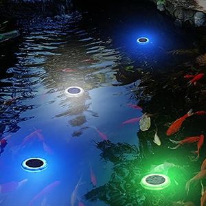 SUBOSI IP68 Solar Pool Light, Underwater, Lighting, Light with Light Sensor, for Pool, Pond, Bathtub, Fountain, Aquarium, Underwater