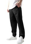 Urban Classics Men's Sweatpants Drawstring Joggers Sport Trousers with Elastic Waist Tracksuit Trousers Elasticated Zipped An, Black, 5XL