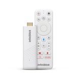Helett® infiniStick™ Android-Based Smart TV Stick | Voice Control Bluetooth/IR Remote | 2GB RAM 8GB Storage | Quad-Core Processor | Dual-Band Wi-Fi 2.4G/5G | Screen Casting | 1-Year Warranty (White)
